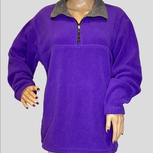 Alpine Tech by Palmetto's Royal Purple Fleece 1/4 Zip Pullover Top Sz Medium VGC